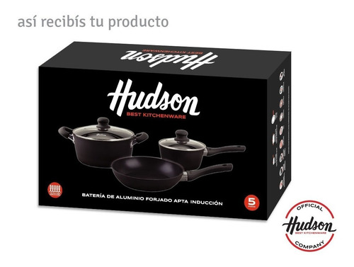 Imagen 7 de 9 de Bateria De Cocina Induccion Hudson 5 Piezas Total Black