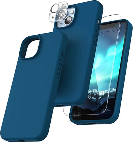 Funda iPhone 14 Plus C/ 2 Protectores Azul Claro