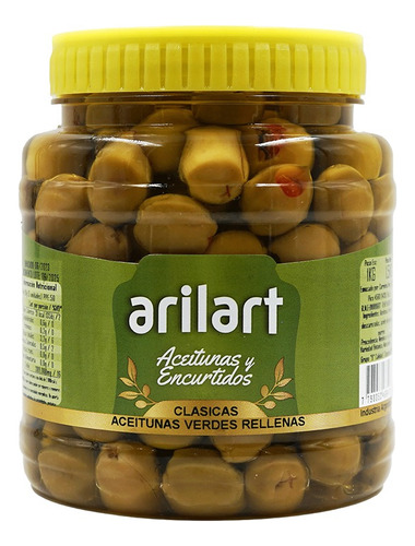 Aceitunas Verdes Rellenas Con Morrón X 1kg Arilart