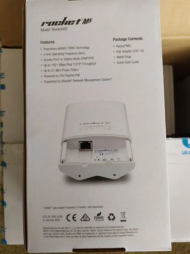 Imagen 2 de 4 de Ubiquiti Rocket M5 Radio Estacion 5ghz 150+ Mbps - Internet