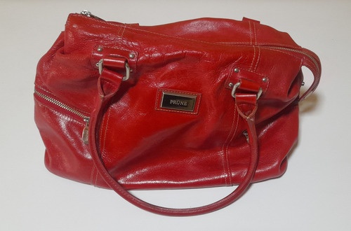 Cartera Prüne De Cuerro Roja Rojo Lisa Níquel Rojo (Usado)