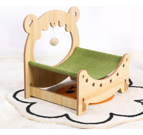 Cama De Gato De Madeira Rede De Dormir Confortável Elevada