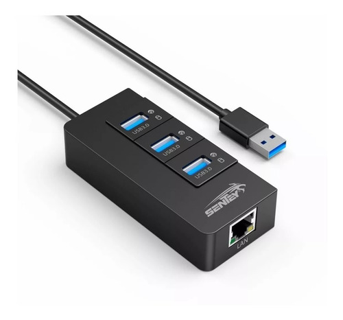 Hub Usb 3 Puertos 3.0 + Lan Sentey Ls-6111 Gigabite Ethernet