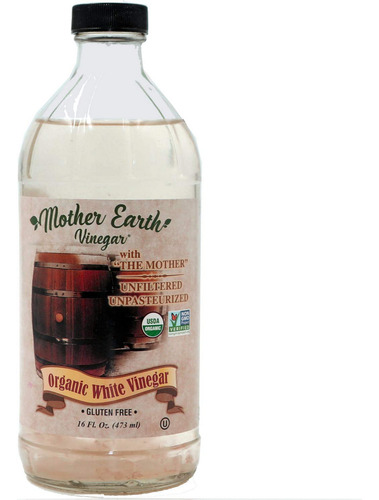 Vinagre Blanco Orgánico Con Madre Crudo Sin Pasteurizar 473m
