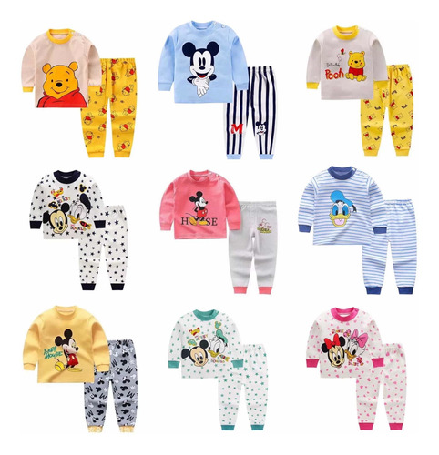 Pijamas Para Bebés De Algodón Mlarga Diseños Disney 