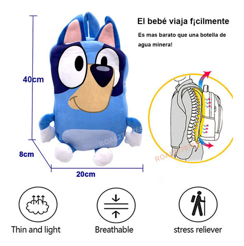 Mochila Escolar Niños Y Niñas Bluey Y Bingo Lindo Bolsa Mochila 3d Preescolar Mochila Infantil Felpa Suave Con Correa Ajustable Para Viajes/regalo