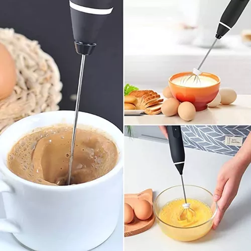 Batidor de leche y café eléctrico portátil de 3 velocidades batidor de  huevos