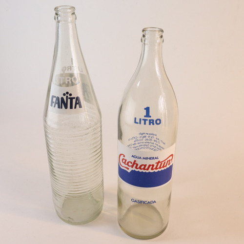 Botellas Antiguas Cachantun Y Fanta 1 Litro