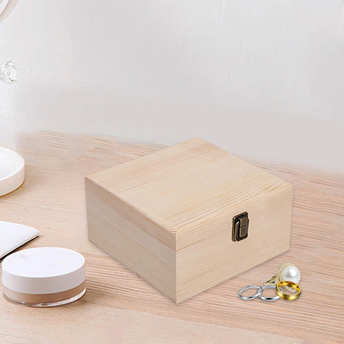 Joyero De Madera De Estilo Vintage, Madera 19,5x19,5x10cm