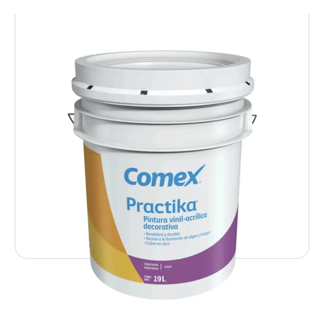 Pintura Vinílica Comex Practika 19 Litros Color Blanco Acabado Mate Color Blanco Ostión