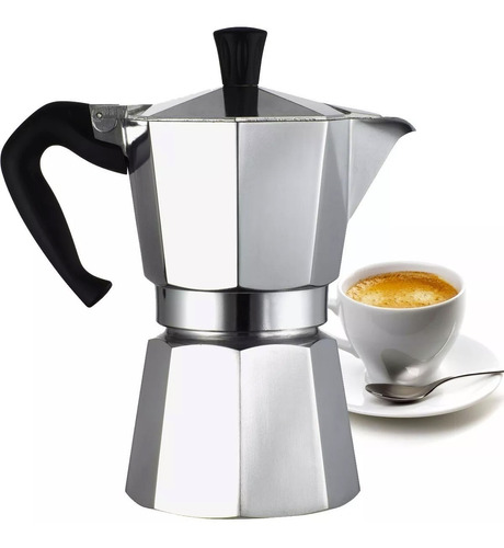 Cafetera Espresso Moka, Para 6 Tazas De Cafe En Grano Molido