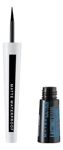 Delineador De Ojos Líquido Maybelline Lasting Drama Wtp Color Negro Efecto Mate