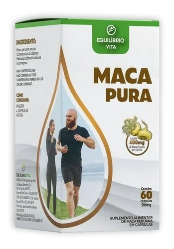 Maca Peruana 60 Cap 100% Natural E Puro Aumento Do Líbido