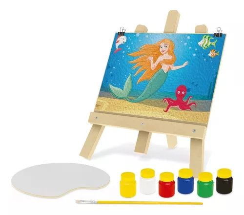 Tela Para Pintura Infantil Colorir Pintar Canvas Foguete com Tinta