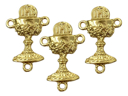 Entremeio Cálice Eucaristia 1°comunhão Dourado P /terço 15pç
