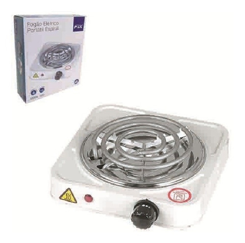 Fogareiro Elétrico Portátil Espiral 1 Boca Branco 220v