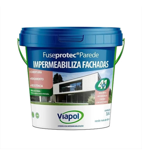 Impermeabilizante Viapol Fuseprotec P/ Parede Branco 3,6l