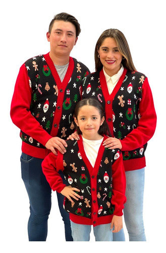 Imagen 3 de 5 de Sueter Navideño / Ugly Sweater Abto Niños Con Santa, Galleta