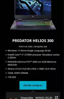 Acer Predator Helios 300