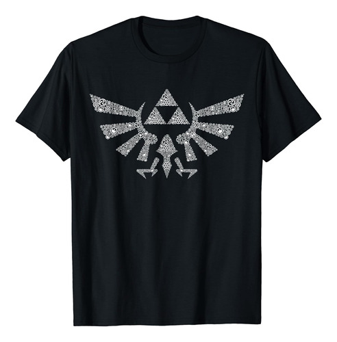 Nintendo Zelda Hyrule Crest Elemental Triforce Logo Playera