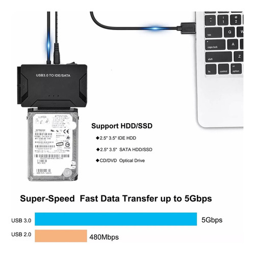Sata/ide A Usb 3.0 Adaptador, Lector De Disco Duro For Sata