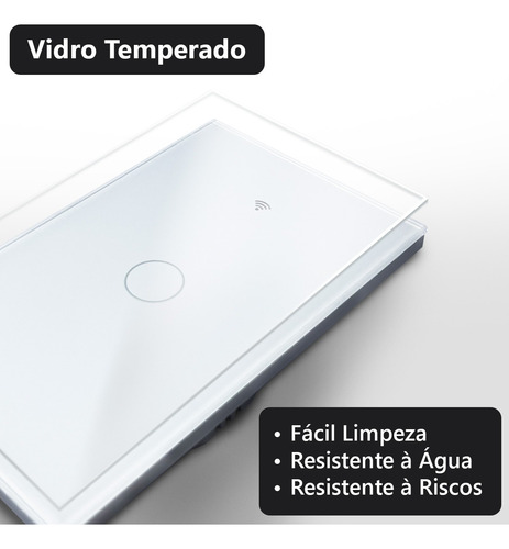 Interruptor Inteligente Smart 1 Tecla Touch Wifi Tuya Branco