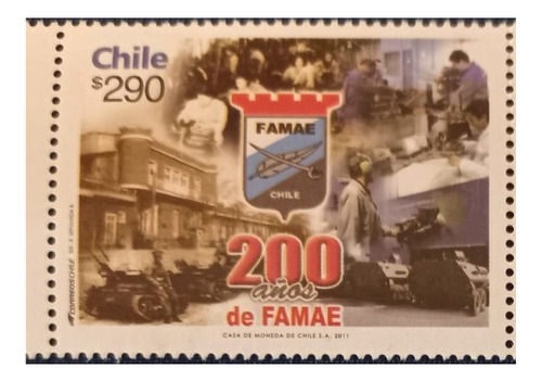 Estampilla Sello Postal 200 Años De Famae Chile 2011