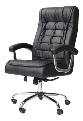 Cadeira Ergonômica de Escritório Presidente Executiva Big Com 42 Molas Ensacadas, Pillow Top no Assento e Encosto, Sistema Relax Com Trava, Suporta até 150kg Preta