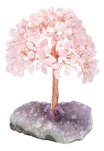 Árbol Del Dinero De Cuarzo Rosa   De Curación Cristal...