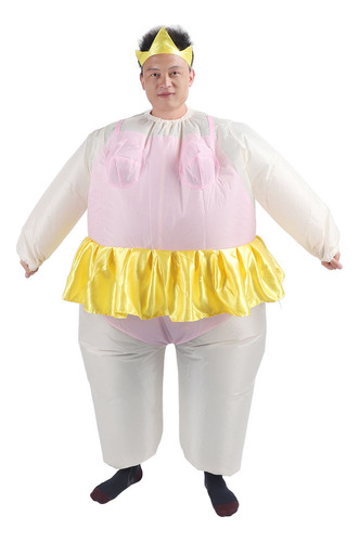 Disfraz De Bailarina Inflable Rosa Divertido, Ventilador De