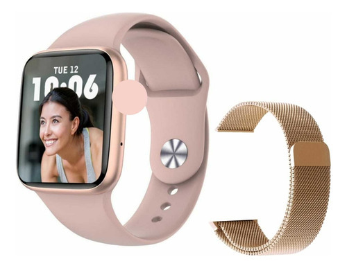 Smartwatch Reloj Inteligente Dt N0.1  7 Doble Malla Rose Gold