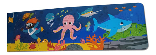 Meu Primeiro Quebra Cabeça Longo Fundo Do Mar Bate Bumbo