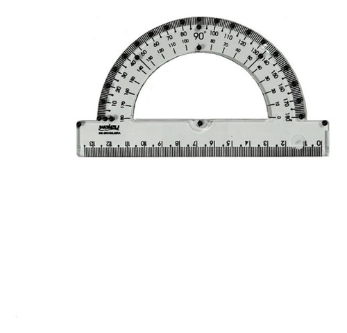 Imagem 1 de 2 de Transferidor Braille Tátil Adaptado Baixa Visão 180 Graus