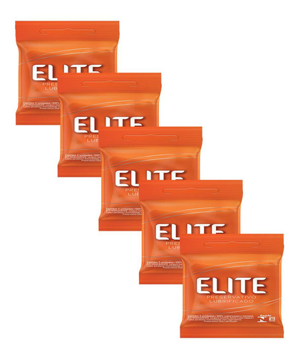 Kit 5 Pacotes Preservativo Elite C/ 3 Unidades Cada