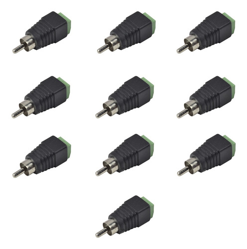 10 Adaptadores Rca Macho Para Video O Audio Cctv