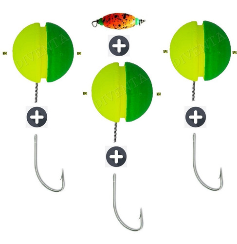 Imagen 1 de 1 de Pack 3 Boya Yoyo Ideal Linea Pejerrey Anzuelo Perla + Regalo