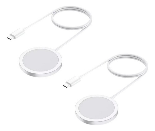2 Piezas Cargador Magnetico Para Magsafe Para iPhone Color Blanco