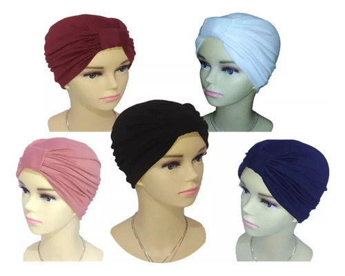 New 5 Turbantes Gorro Dama De Algodón Seda, Oncológico,