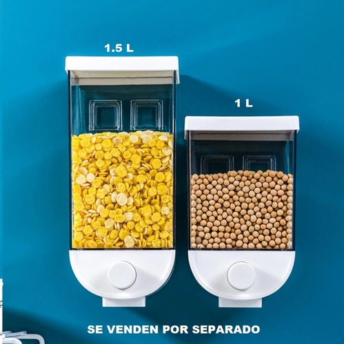 Imagen 1 de 5 de Dispensador Cereal Pared Despachador Alimentos Secos 1 L