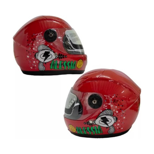 Casco Cerrado Infantil Rojo Alessia