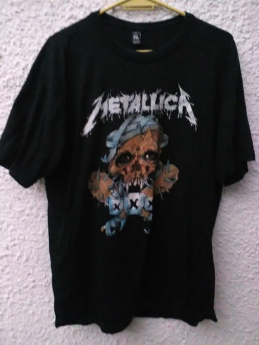 Camiseta Negra Recital Metallica En Argentina Talle Xl.