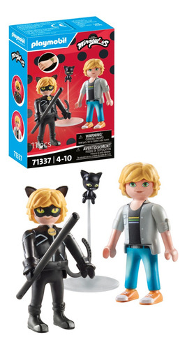 Figura Armable Playmobil Miraculous Adrien & Cat Noir Mira