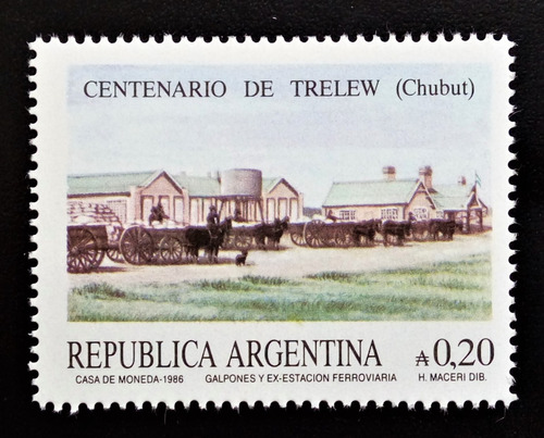 Argentina, Sello Gj 2318 Centenario Trelew 1986 Mint L15597