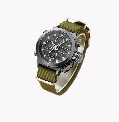 Reloj De Hombre Biden Trendy, Impermeable, Doble Electrónico