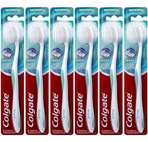 Cepillo De Dientes Colgate Wave Sensitive, Compacto, Suave (