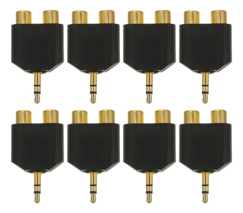 Adaptador Estéreo, Adaptador De Audio Dorado, 8 Piezas