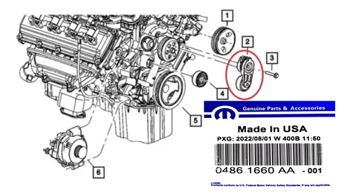 Tensor Correa Unica Grand Cherokee 5.7 Wk2 4g 2011 Al 2021