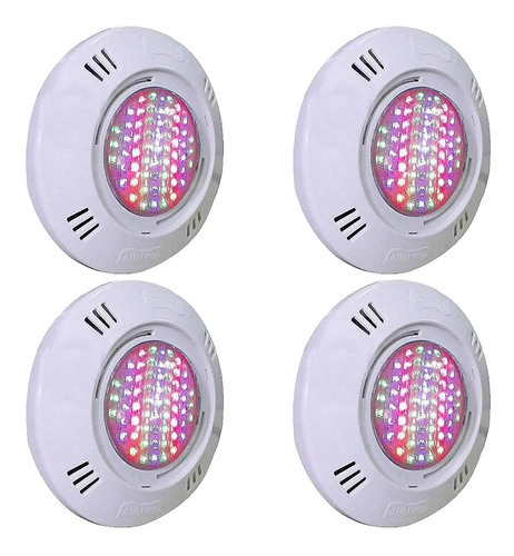 Kit 4 Iluminação Led Piscina Smd 9w Sodramar Rgb Colorido 12V