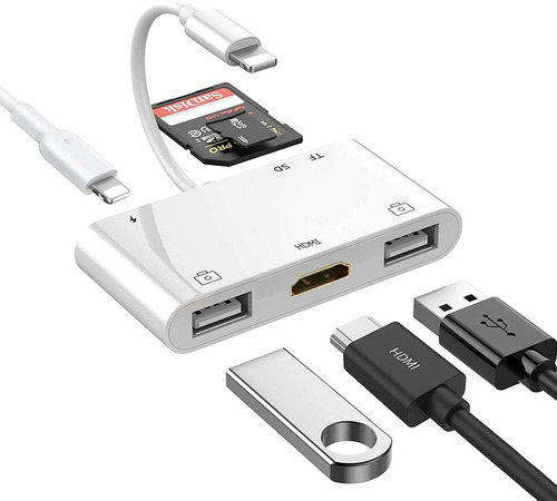 Adaptador Lightning Hub Para iPad, Convertidor Av Hdmi