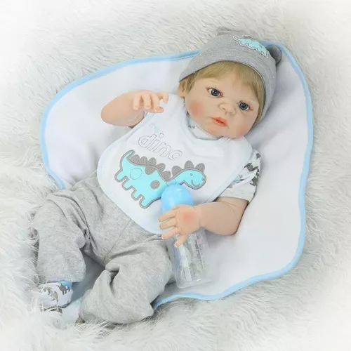 Bebe Reborn Menino 100% Silicone 57 Cm - Pronta Entrega Dino